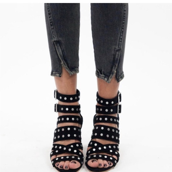 AMO REVOLVE $290 Black Wash Twist Zip Skinny Jeans EUC! - Picture 2 of 11